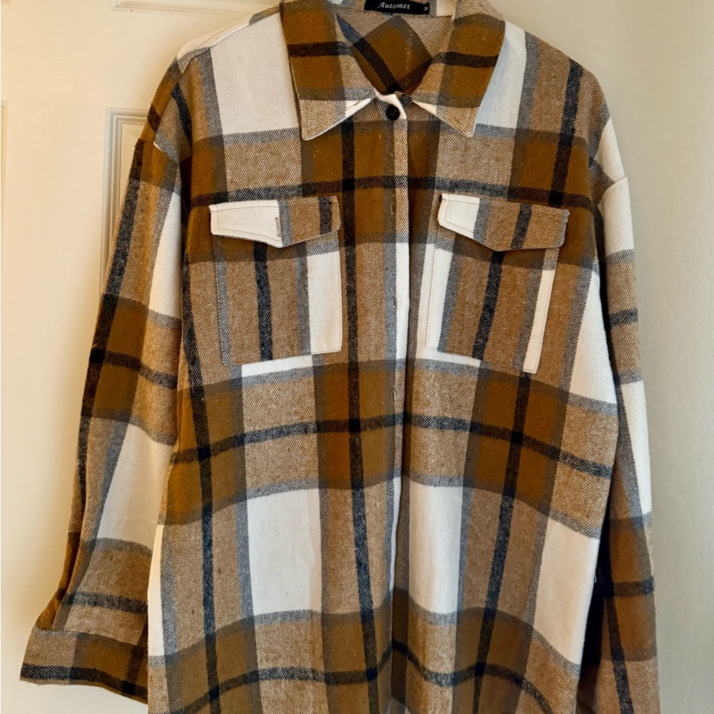 Plaid Button Down Shirt for Women